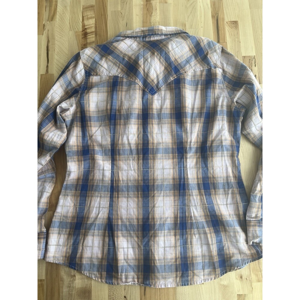 Wrangler Retro Women's Long Sleeve Western Snap Shirt Pink Purple Plaid XL - Picture 3 of 9